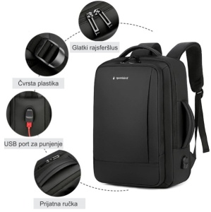 NCC-15-KLB017 Gembird Ranac za laptop 15,6/17inc 43x31x15(+5)cm USB konektor, 900g - Img 3