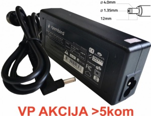 NPA65-190-3420 (AS14) ** Gembird punjac za laptop 65W-19V-3.42A, 4.0x1.35mm black (650) - Img 1