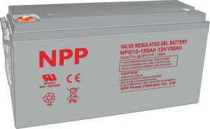 NPP NPG12V-150Ah, GEL BATTERY, C20=150AH, T16, 485*172*240*240, 38,5KG, Light grey - Img 3
