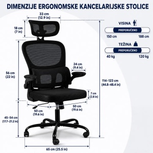 Nuvora Kancelarijska Stolica Crna - Img 3