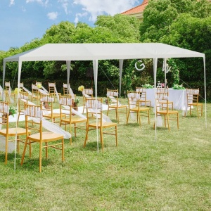 Paviljon za zabave 9x3m bez stranica Beli - Img 3