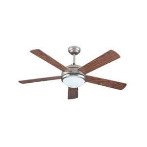 Plafonski ventilator sa svetlom E27 i daljinskim upravljačem, 132 cm, 70W, nikl-braon