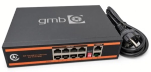 POE-GS1010P GMB Switch,IEEE802.3af/at, 8 PoE 100/1000M, 2 UP-Link 100/1000M, 52V 120W, Support watch - Img 3