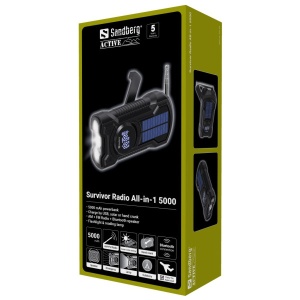 Powerbank Sandberg AIO 421-03 radio/zvučnik/solarni punjač/5000mAh - Img 2