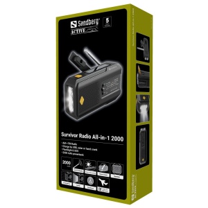 Powerbank Sandberg AIO 421-04 radio/zvučnik/solarni punjač/2000mAh - Img 2