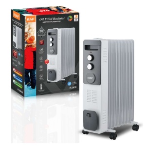 RAF R.0938 ULJNI RADIJATOR SA VENTILATOROM 9 REBARA BELO/SIVI 2400W - Img 2
