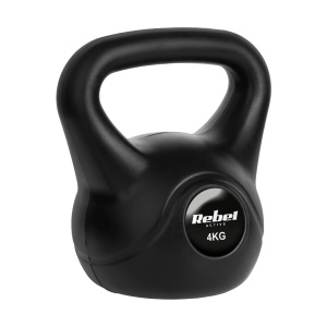 REBEL ACTIVE Bitumenski kettlebell rusko zvono teg crni 4kg RBA-2312