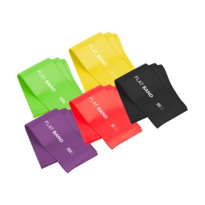 REBEL ACTIVE Set lateks traka za vežbanje Flat Band LTs-1, otpor 2,5-20 kg, 5 traka u setu, model RBA-3005