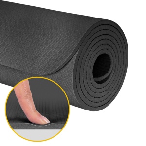 REBEL ACTIVE Strunjača (prostirka) za jogu, pilates i fitnes, 183x61 cm, debljina 1 cm, materijal TPE, crna boja, model RBA-3158-BK - Img 4