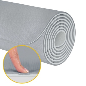 REBEL ACTIVE Strunjača prostirka za jogu, pilates i fitnes 183x61cm debljina 6mm TPE siva RBA-3152-2GY - Img 8