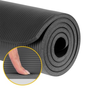 REBEL ACTIVE Strunjača prostirka za jogu, pilates i fitnes 190x100cm debljina 1,5cm NBR crna boja RBA-3155-BK - Img 4