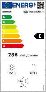 SBS frižider HEINNER HSBS-H439NFBKWDE++ 439l/NoFrost/dispanzer/inverter/crni - Img 2