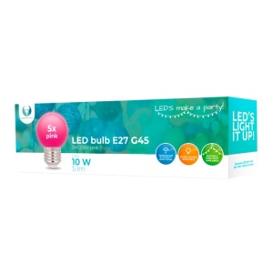 Set 5 kom. roze LED sijalica E27 - Img 2