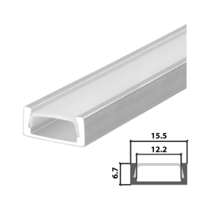 Set aluminijumski profil za LED trake 1m 15.5x6.7