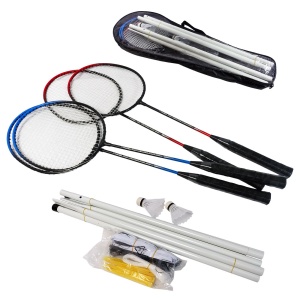 Set za badminton sa 4 reketa, 2 loptice i mrežom