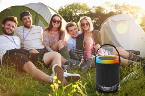 SPK-BT-LED-06 Gembird Portable Bluetooth LED speaker, 10W, BT, FM, USB, Handsfree, Black - Img 2