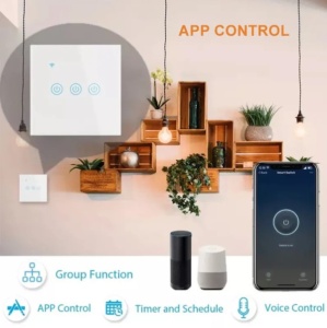 TUYA-SMART-1 GANG-RSH-SP001 GMB WiFi switch Alexa google home tempered glass touch Wireles remoteV2 - Img 3