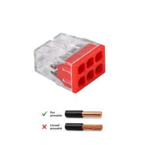 Ubodna klemna 6P, 450V/24A, 0.5-2.5mm2