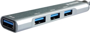 UHB-U3P4-05 ** Gembird HUB Type-C+A to 4*USB3.0 Aluminum ( 686) - Img 1