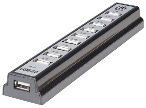 USB HUB 10port Manhattan 161572 2.0/480Mbps/Crni - Img 1