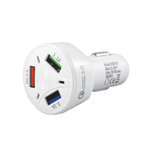 USB punjač iz upaljača automobila QC3.0+2xUSB - Img 1