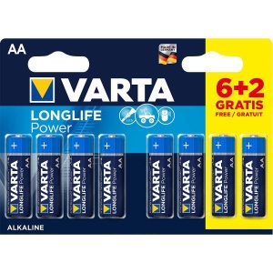 VARTA-4906SO AA 1.5V LR6 MN1500, ALKALNE baterije LONGLIFE POWER, PAK8 (cena po kom.)