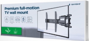 WM-58ST-01 Gembird rotate/tilt VESA max. 40x40cm 32-58 max.36kg - Img 2