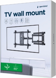 WM-80ST-05 Gembird TV nosac okretanje/tilt 37-80 VESA max.60x40cm, max 50kg, drzac - Img 1