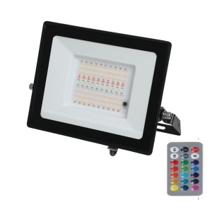 XLED 50W LED reflektor RGB+6500K,IP65,AC220-240V,Ra70,crni