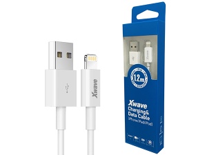 Xwave Kabl USB IPHONE 1.2M 3A,lightning,PVC beli - Img 1