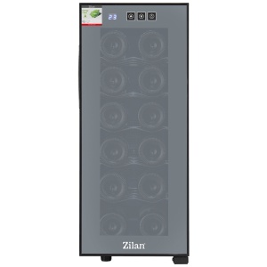 Zilan Vinska vitrina, 33l, 12 vinskih boca, Crna - ZLN4681