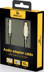A-CM-3.5F-01 Gembird USB type-C plug to stereo 3.5 mm audio adapter cable, white (CCA-UC3.5F-01-DAC - Img 2