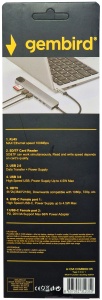 A-CM-COMBO8-05 * Gembird USB HUB Type-C 8-in-1 multi-port adapter USB-C+USB-A+HDMI+PD+card+RJ45, FO - Img 3