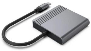 A-CM-HDMIFDPF-01 Gembird USB C-type muski na HDMI + DisplayPort zenski adapter - Img 3