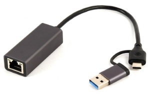 A-USB3AC-LAN-01 Gembird USB 3.1 + type-C Gigabit network adapter, space grey (Alt: A-CMU3-LAN-05) - Img 2