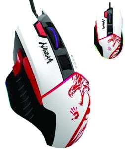 A4-W95 Max NARAKA Bloody RGB Gejmerski mis, 2000Hz/100-12.000 DPI, White USB 135mm - Img 1