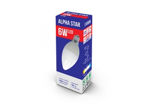 Alpha Star E14 6W NB LED Sijalica 4000K,480Lm,sveća-minjon,220V,Bela - Img 1