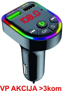 BTT-09 ** Gembird 3-in-1 Bluetooth carkit with FM-radio transmitter and USB 3.1 A charger, blk (490) - Img 2