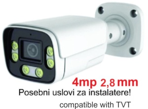 CAM-IP4MP-HAQ60D GMB kamera Xmeye app, 4MP, 2.8mm, POE, Mic, Dual-LED (IR+warm), IP66, POE, RJ45 - Img 1