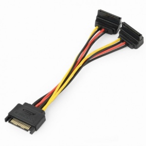CC-SATAM2F-02 Gembird SATA power splitter cable with angled(90) output connectors, 0.15 m - Img 2
