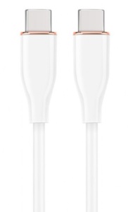 CC-USB2S-CMCM-1.5M-W Gembird 60W Premium silicon Type-C PD charging & data cable, 1.5m, White