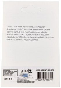 CCA-UC3.5F-01-DAC Gembird headphone adapter Type-C to 3.5mm adapter with retail box FO - Img 3