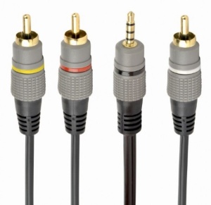 CCAP-4P3R-1.5M Gembird 3.5 mm 4-pin to RCA audio-video cable, 1.5m - Img 1