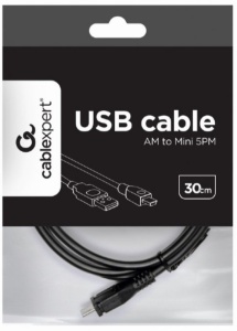 CCP-USB2-AM5P-1 Gembird 2.0 A-plug MINI 5PM 6ft, 30cm - Img 1