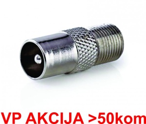 CON-FC-025 ** F female to IEC male adaptor, Zinc Alloy 25kom pakovanje (16) - Img 1