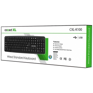 Connect XL Tastatura sa Qwerty rasporedom, USB, crna boja - CXL-K100 - Img 2