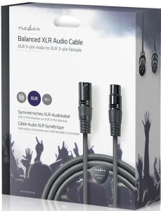 COTG15010GY100, Balansirani audio kabl, XLR 3-pinski muški, XLR 3-pinski ženski, Niklovani, 10,0 m,