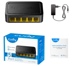 Cudy FS105D LAN 5-Port 10/100 Switch auto-negotiation RJ45 ports - Img 3