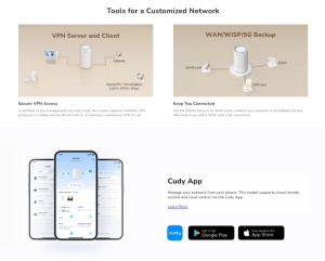 Cudy P2, 5G SA/NSA AX3000 Wi-Fi 6 Router, 2.6 Gbps DL, 2402 Mbps+ 574 Mbps