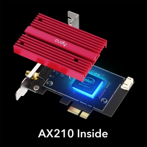 Cudy WE4000 AX5400 Wi-Fi 6/6E Bluetooth 5.2 PCIe Adapter, Tri-Band 2,4G/5G/6G, 2x5dBi Antenna - Img 2